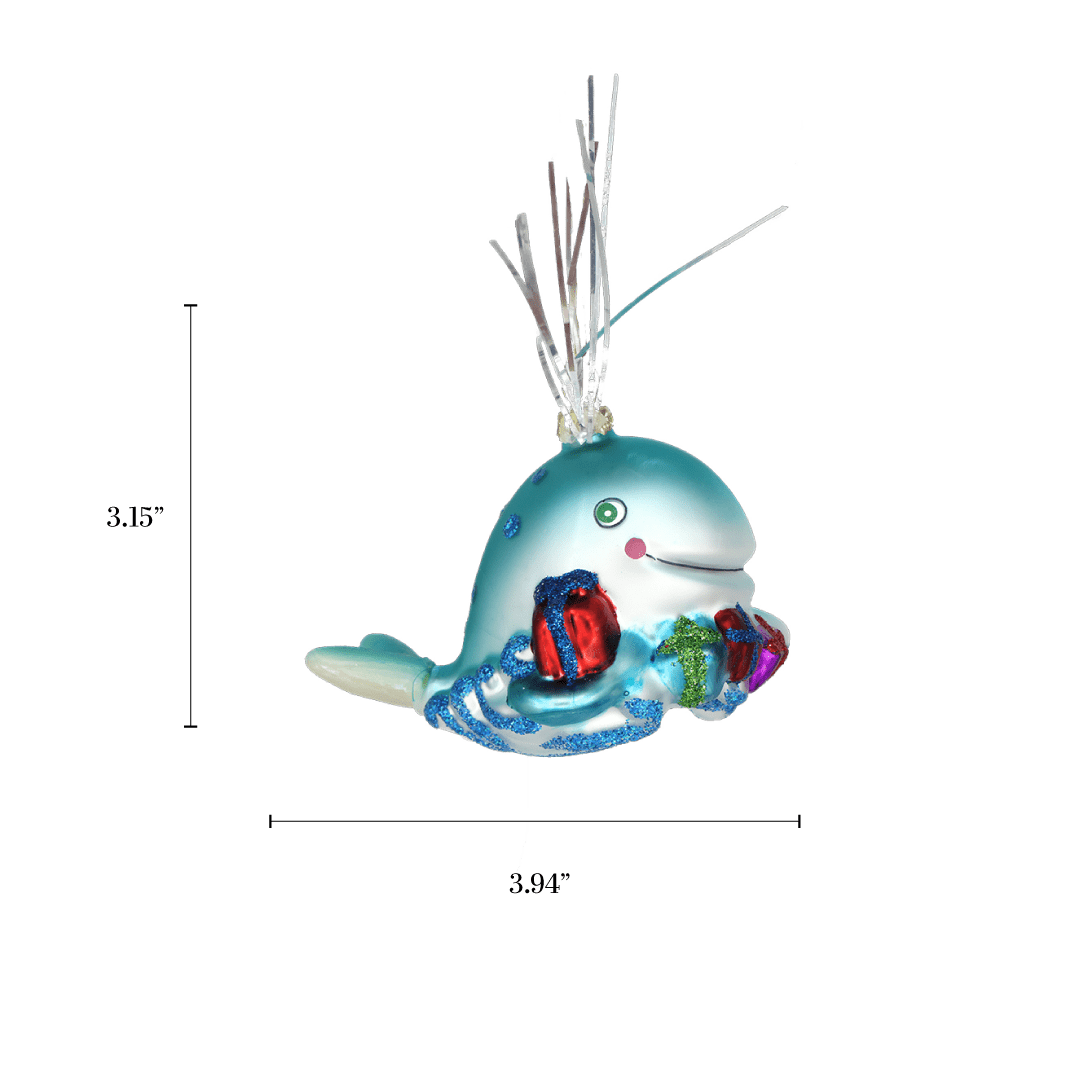 Whale with Presents Ornament - Chive US Wholesale