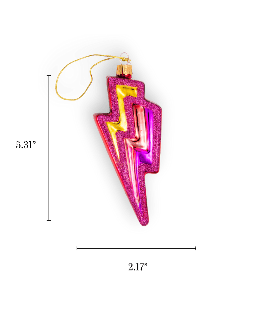 Pink Lightning Bolt Ornament - Chive US Wholesale