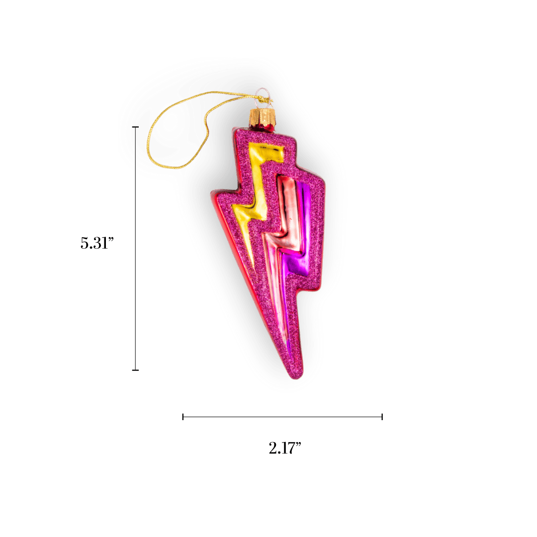 Pink Lightning Bolt Ornament - Chive US Wholesale