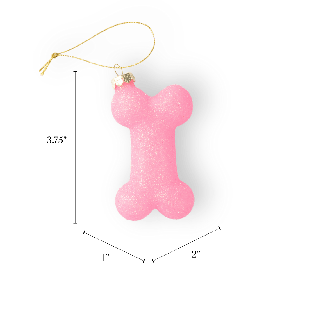 Pink Glittery Dog Bone Ornament - Chive US Wholesale