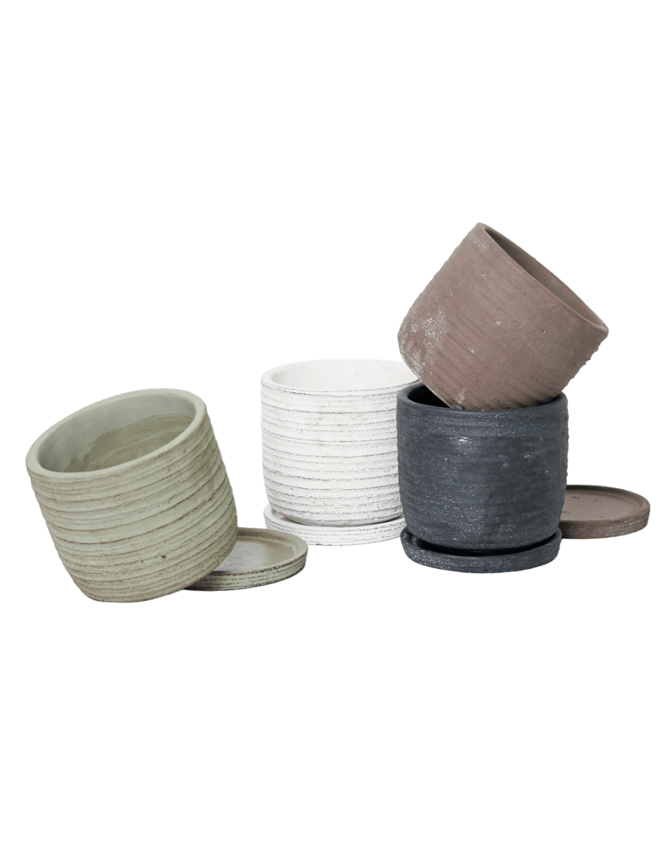 Paul Ceramic Pot And Saucer Set With Drainage - Chive US Wholesale