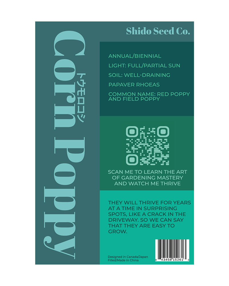 Corn Poppy Flower Seeds Packet - Chive US Wholesale