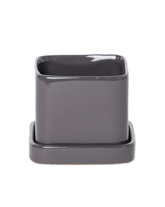 Svek Ceramic Pot And Saucer With Drainage Hole - Chive US Wholesale