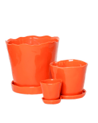 Tika Ceramic Pot & Saucer Set With Drainage - Chive US Wholesale