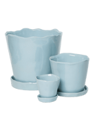 Tika Ceramic Pot & Saucer Set With Drainage - Chive US Wholesale