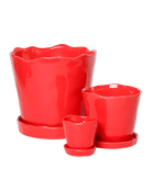 Tika Ceramic Pot & Saucer Set With Drainage - Chive US Wholesale