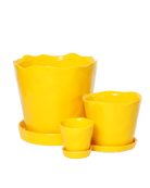 Tika Ceramic Pot & Saucer Set With Drainage - Chive US Wholesale