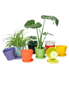 Tika Ceramic Pot & Saucer Set With Drainage - Chive US Wholesale