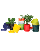 Tika Ceramic Pot & Saucer Set With Drainage - Chive US Wholesale