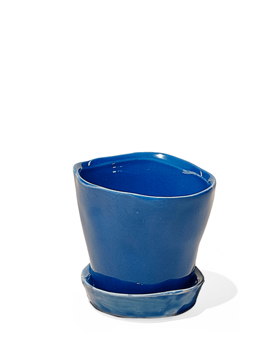 Tika Ceramic Pot & Saucer Set With Drainage - Chive US Wholesale