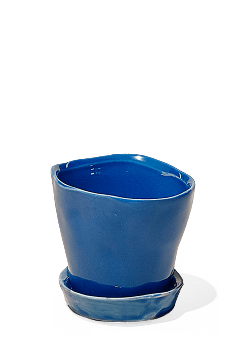 Tika Ceramic Pot & Saucer Set With Drainage - Chive US Wholesale