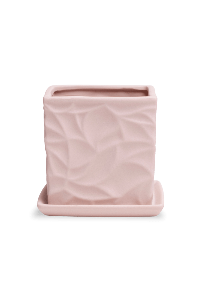 Virago 3.5" Porcelain Pot With Drainage Hole And Saucer - Chive US Wholesale