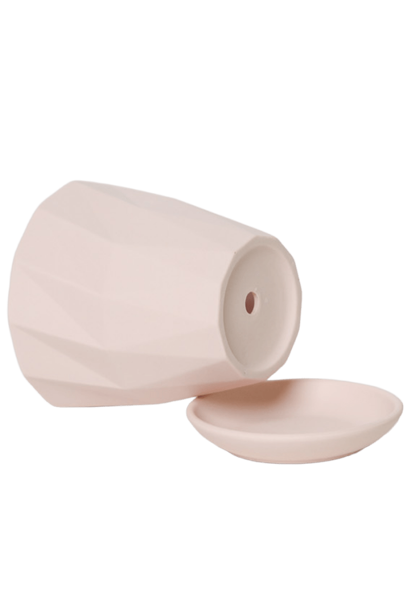 Virago 3.5" Porcelain Pot With Drainage Hole And Saucer - Chive US Wholesale