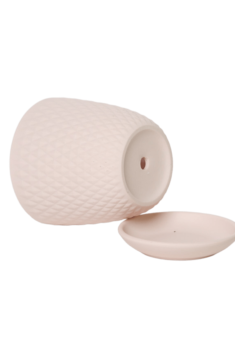 Virago 3.5" Porcelain Pot With Drainage Hole And Saucer - Chive US Wholesale