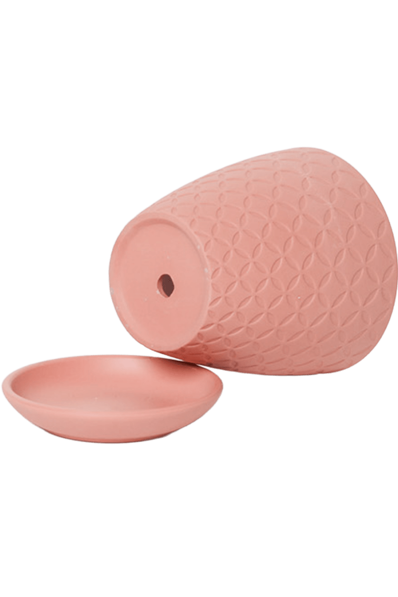 Virago 3.5" Porcelain Pot With Drainage Hole And Saucer - Chive US Wholesale