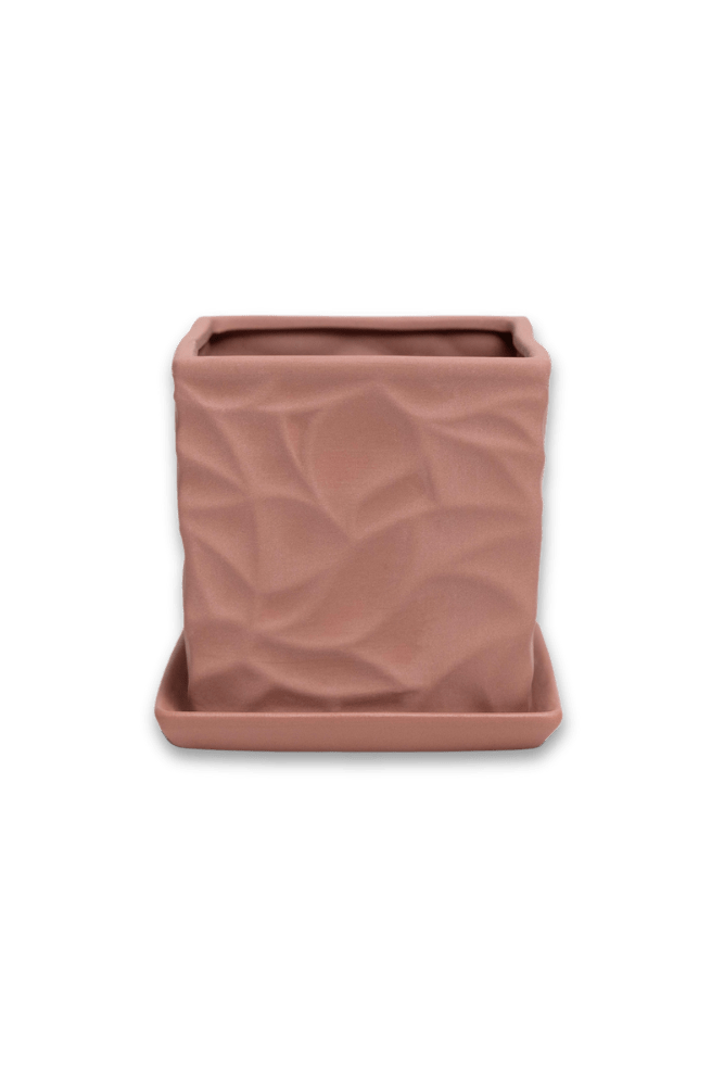 Virago 3.5" Porcelain Pot With Drainage Hole And Saucer - Chive US Wholesale