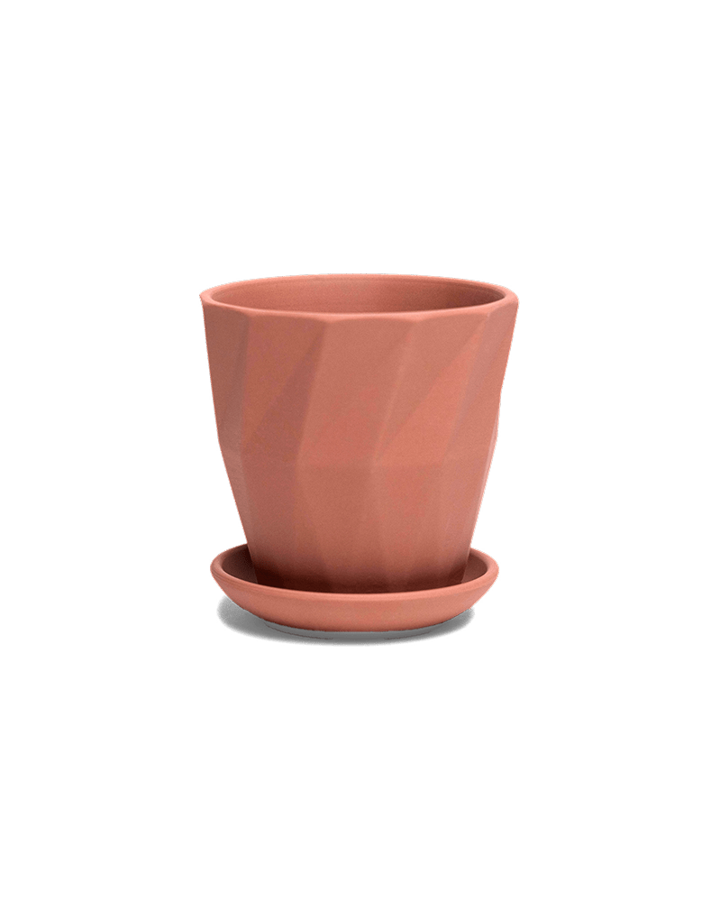 Virago 3.5" Porcelain Pot With Drainage Hole And Saucer - Chive US Wholesale