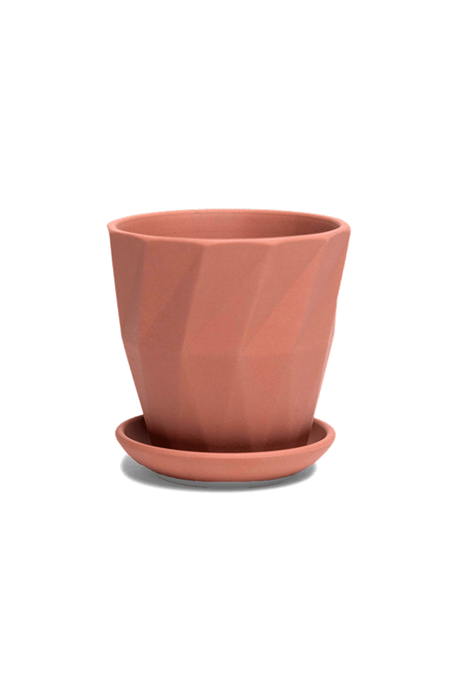 Virago 3.5" Porcelain Pot With Drainage Hole And Saucer - Chive US Wholesale