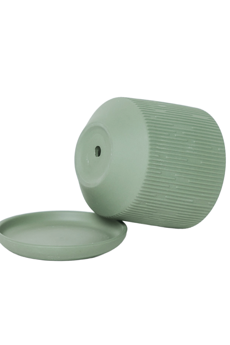 Virago 3.5" Porcelain Pot With Drainage Hole And Saucer - Chive US Wholesale