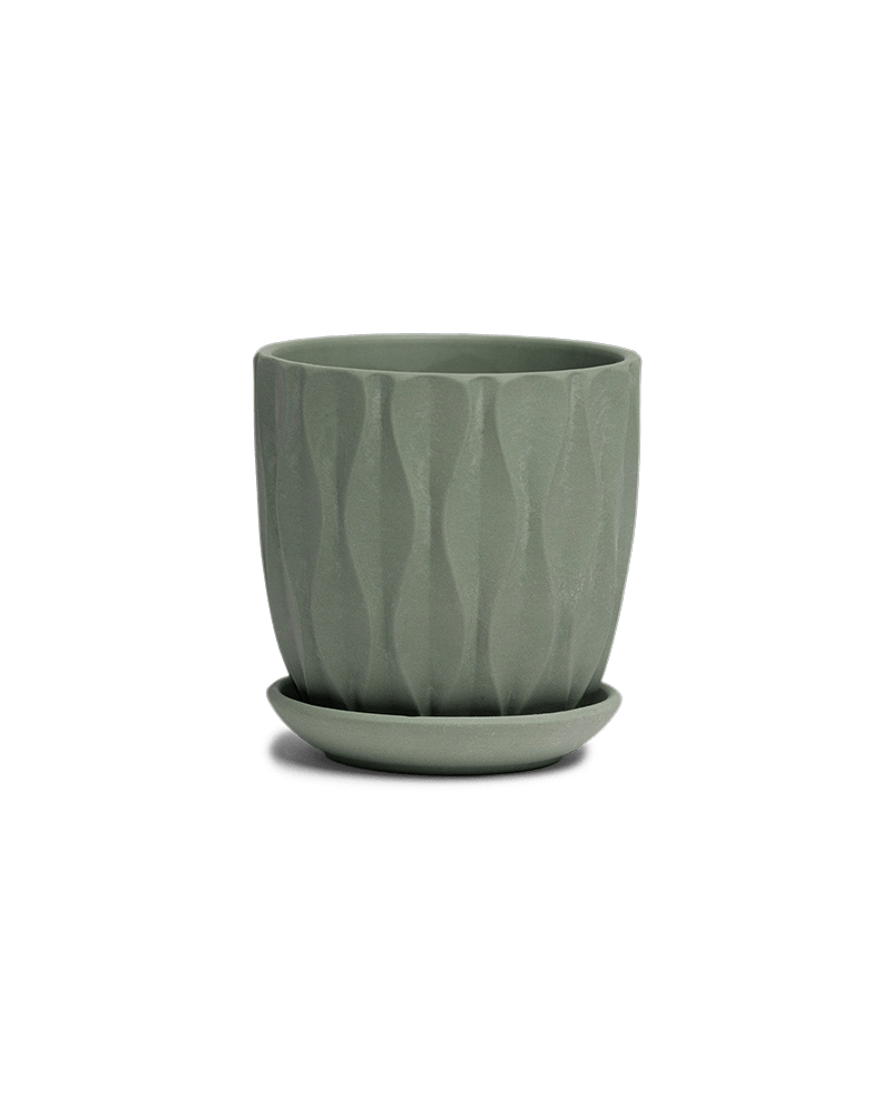 Virago 3.5" Porcelain Pot With Drainage Hole And Saucer - Chive US Wholesale