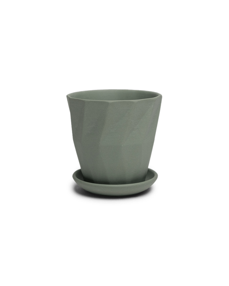 Virago 3.5" Porcelain Pot With Drainage Hole And Saucer - Chive US Wholesale
