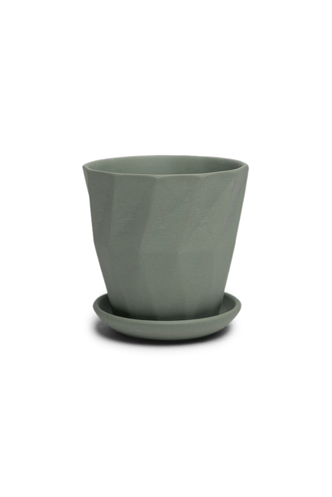 Virago 3.5" Porcelain Pot With Drainage Hole And Saucer - Chive US Wholesale