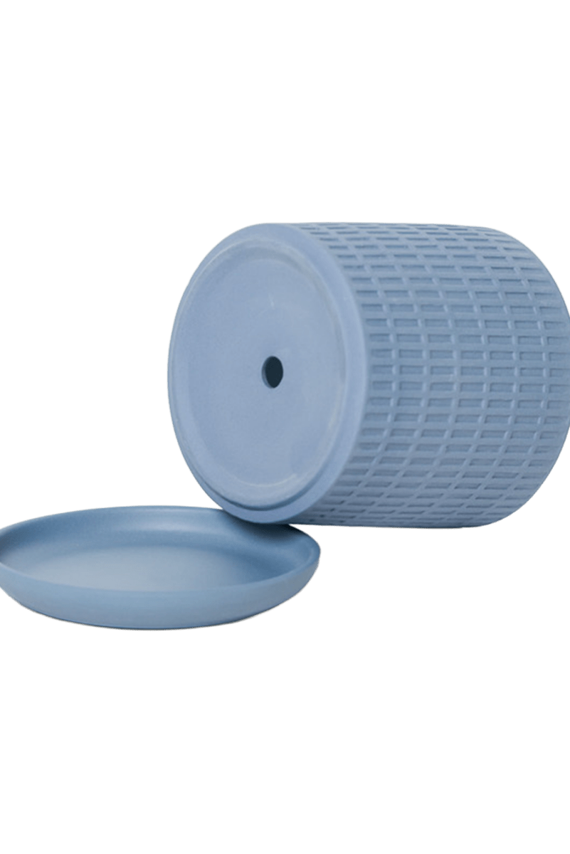 Virago 3.5" Porcelain Pot With Drainage Hole And Saucer - Chive US Wholesale