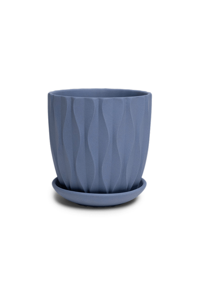 Virago 3.5" Porcelain Pot With Drainage Hole And Saucer - Chive US Wholesale