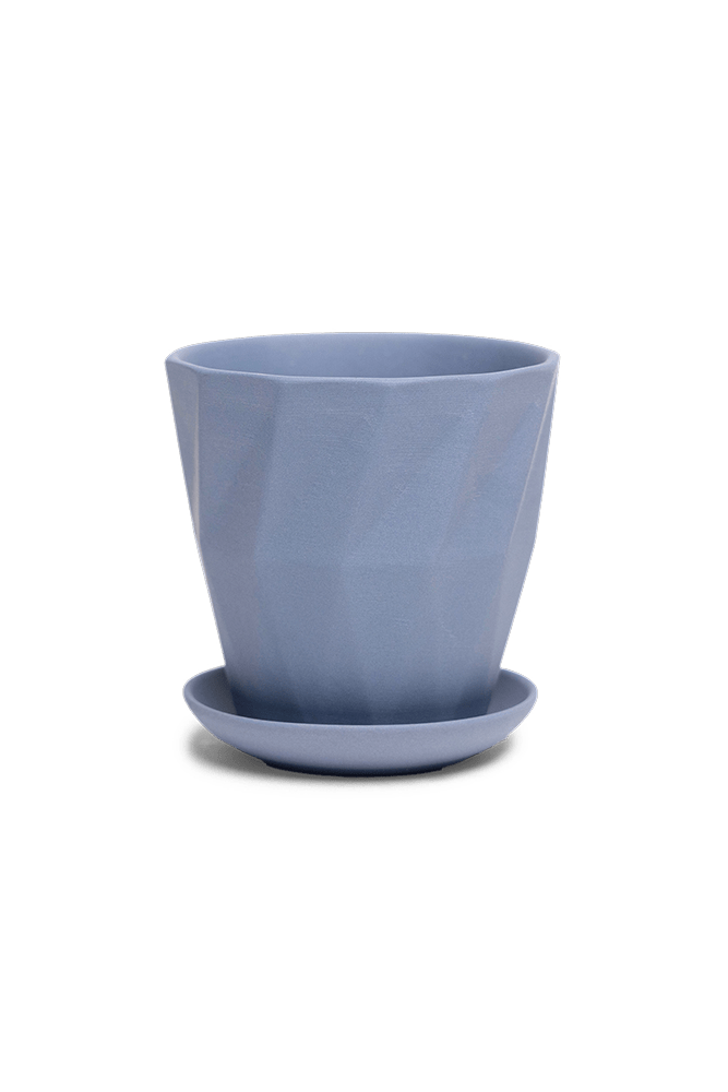 Virago 3.5" Porcelain Pot With Drainage Hole And Saucer - Chive US Wholesale