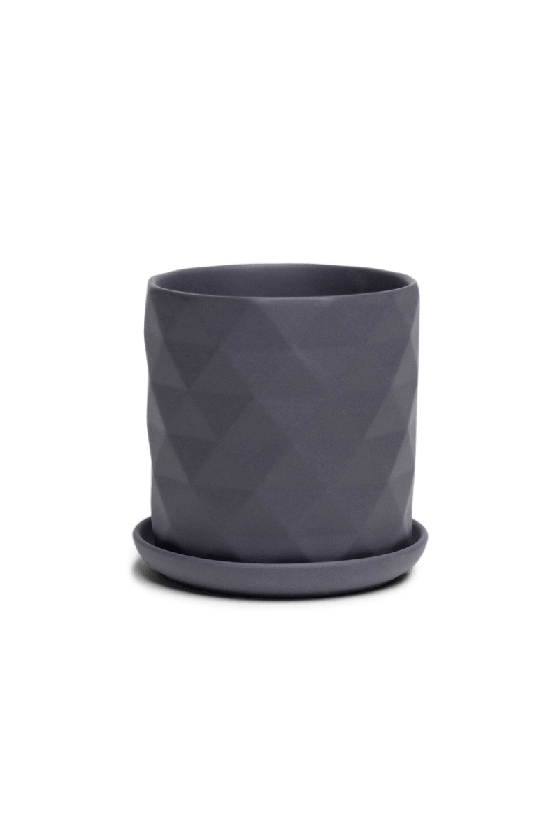 Virago 3.5" Porcelain Pot With Drainage Hole And Saucer - Chive US Wholesale