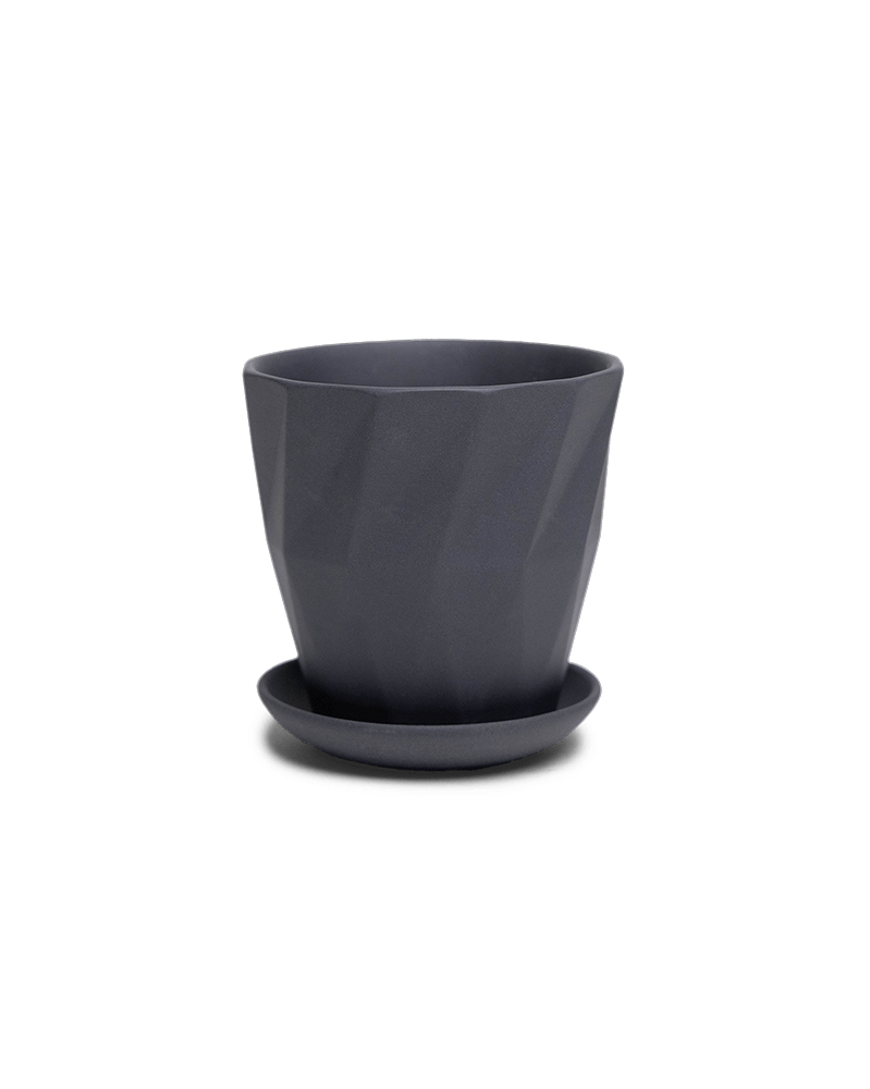 Virago 3.5" Porcelain Pot With Drainage Hole And Saucer - Chive US Wholesale