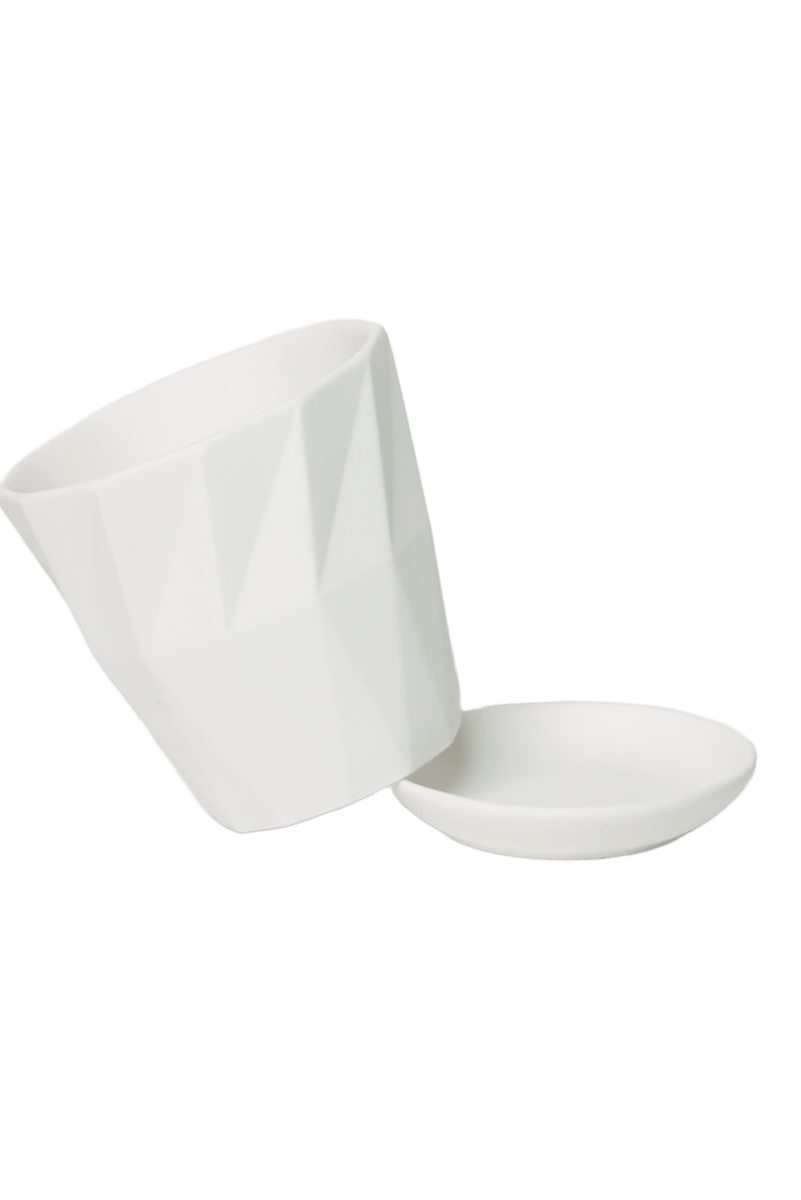 Virago 3.5" Porcelain Pot With Drainage Hole And Saucer - Chive US Wholesale