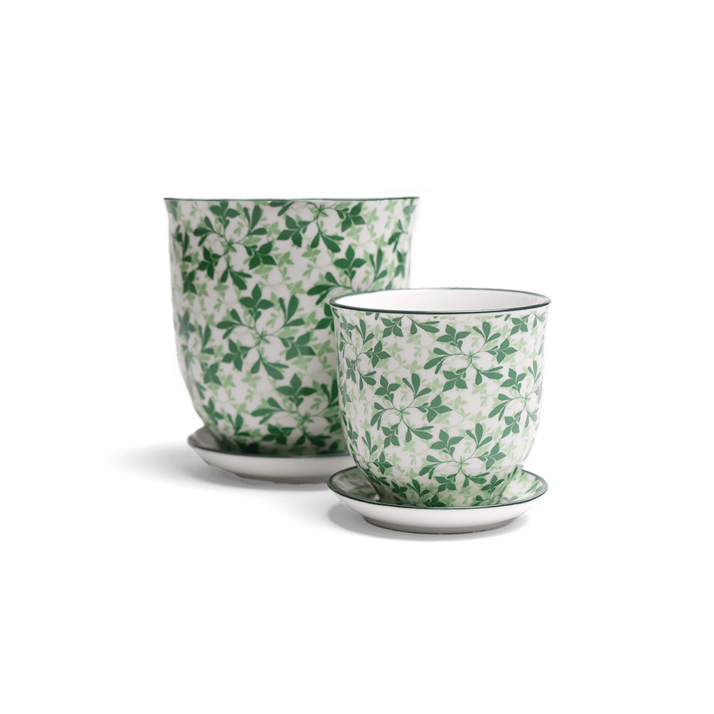 Liberte Porcelain Pot And Saucer Set With Drainage - Chive US Wholesale