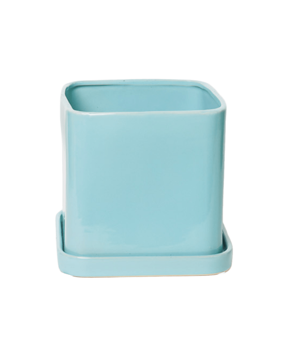 Svek Ceramic Pot And Saucer With Drainage Hole - Chive US Wholesale