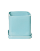 Svek Ceramic Pot And Saucer With Drainage Hole - Chive US Wholesale