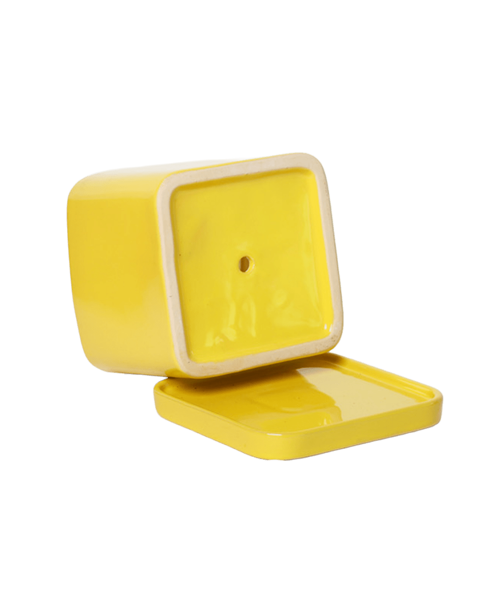 Svek Ceramic Pot And Saucer With Drainage Hole - Chive US Wholesale