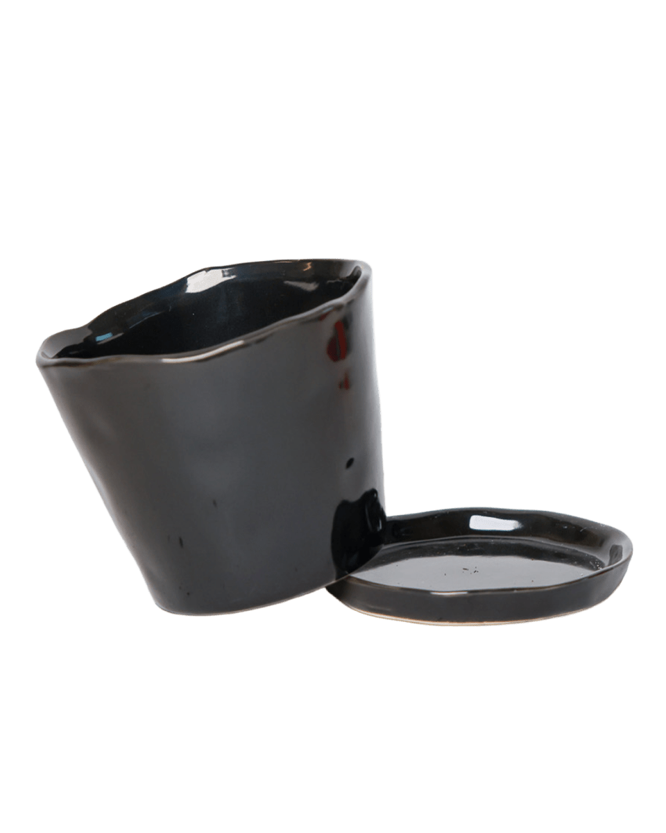 Tika Ceramic Pot & Saucer Set With Drainage - Chive US Wholesale