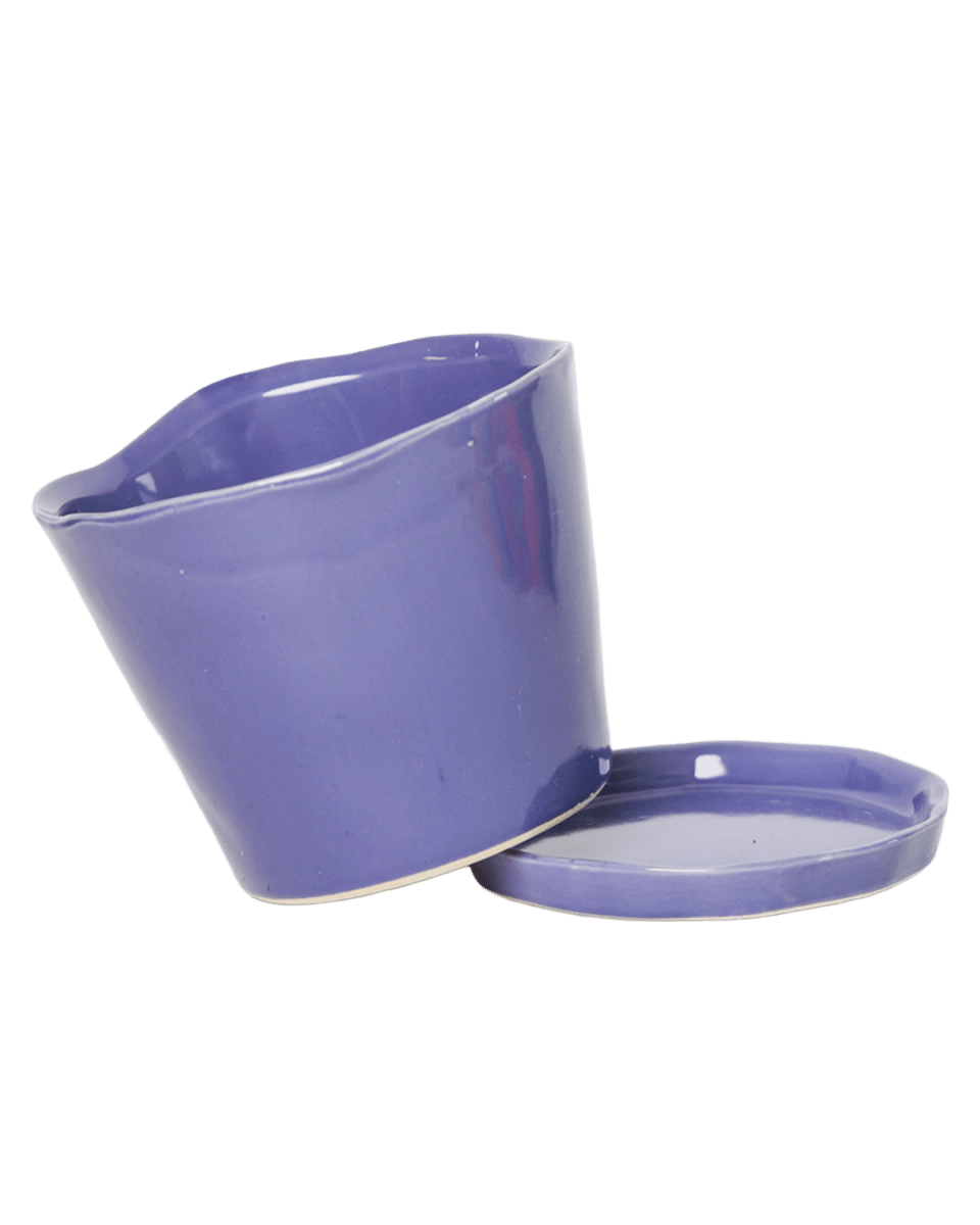 Tika Ceramic Pot & Saucer Set With Drainage - Chive US Wholesale