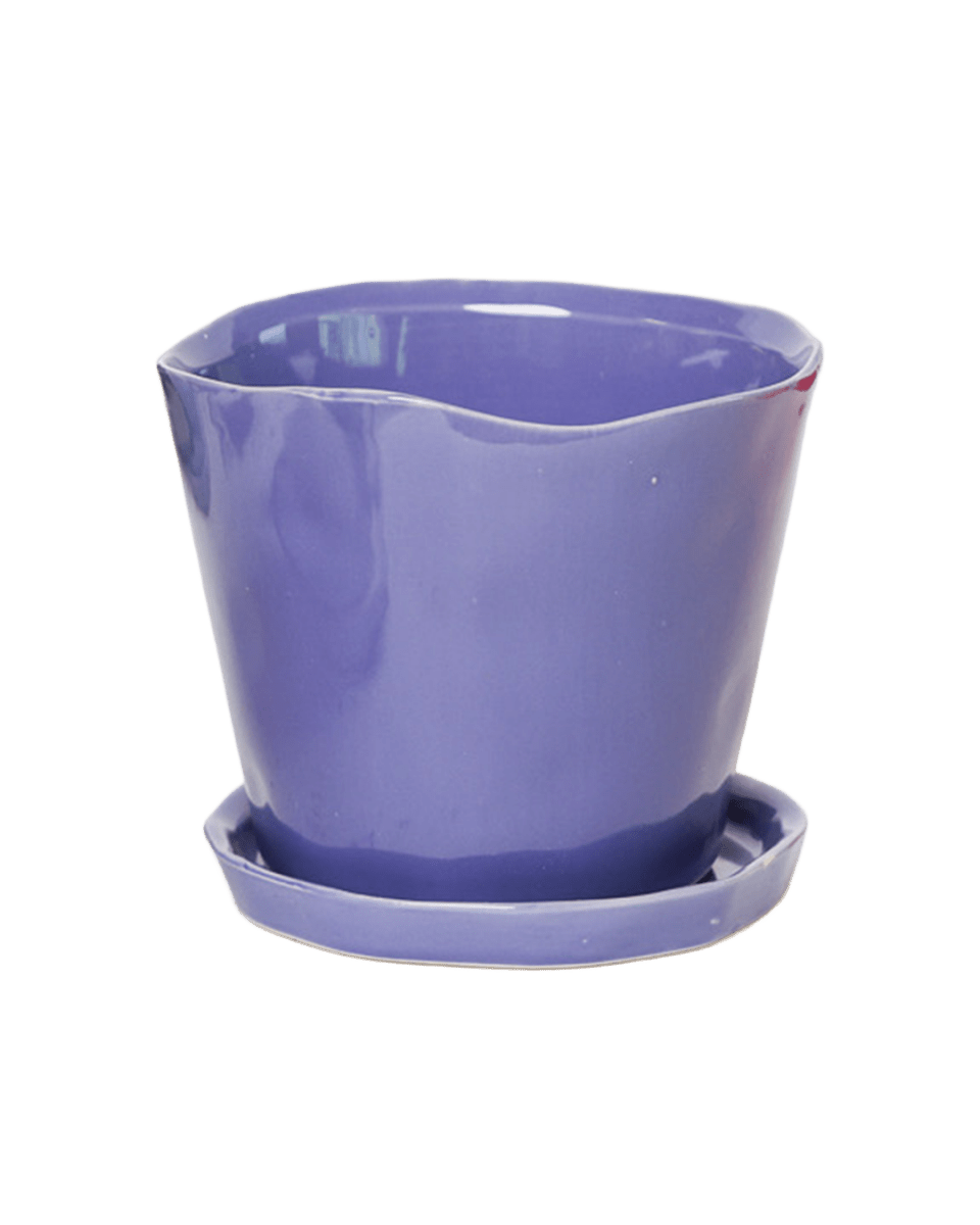 Tika Ceramic Pot & Saucer Set With Drainage - Chive US Wholesale