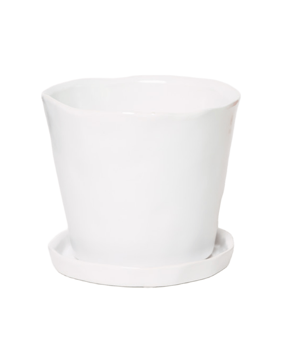 Tika Ceramic Pot & Saucer Set With Drainage - Chive US Wholesale