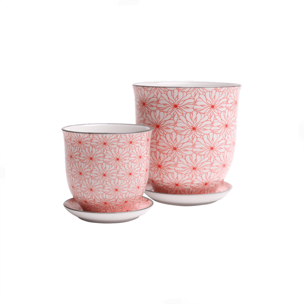 Liberte Porcelain Pot And Saucer Set With Drainage - Chive US Wholesale