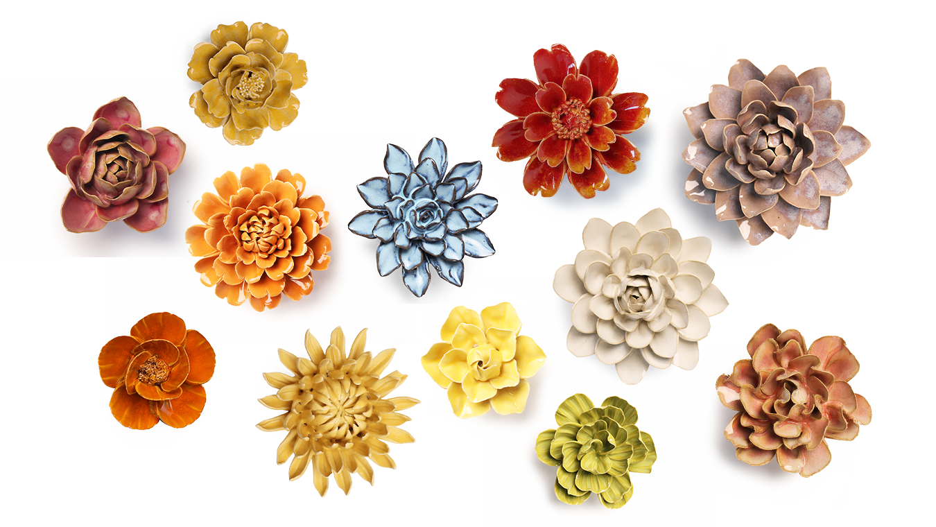 Boxed Sets Of 3 Ceramic Flowers – Chive US Wholesale