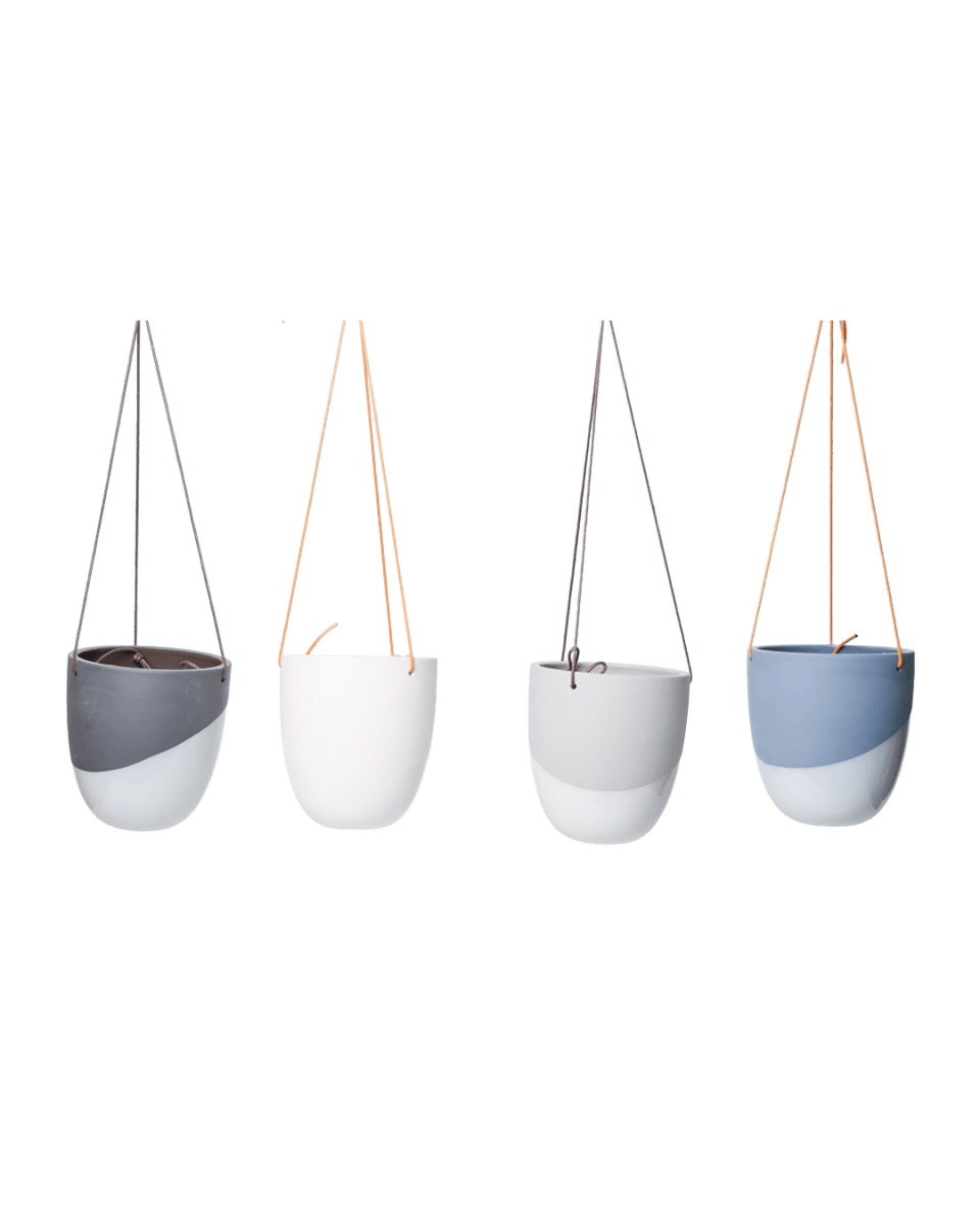 Bobbin Porcelain Modern Hanging Indoor Plant Pot - Chive US Wholesale