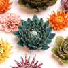Ceramic Flower Wall Art Dahlia Green 11