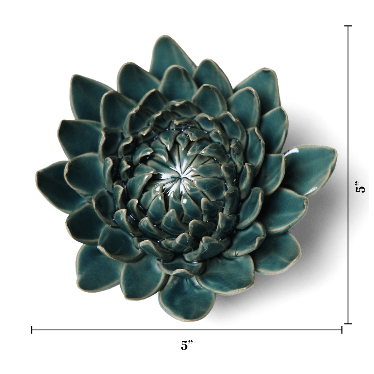 Ceramic Flower Dahlia Green 11 - Chive US Wholesale