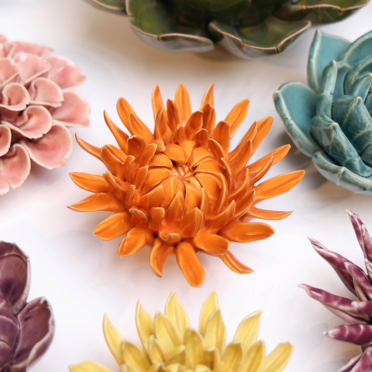 Ceramic Flower Mum Orange 11 - Chive US Wholesale