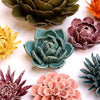Ceramic Flower Wall Art Succulent Teal 11
