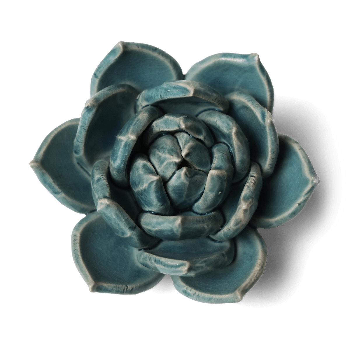 Ceramic Flower Succulent Teal 11 - Chive US Wholesale