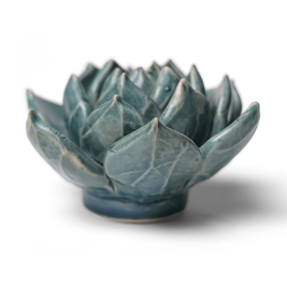 Ceramic Flower Succulent Teal 11 - Chive US Wholesale