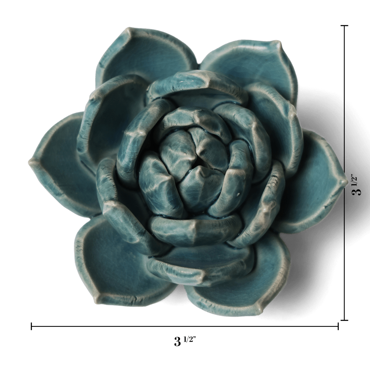 Ceramic Flower Succulent Teal 11 - Chive US Wholesale